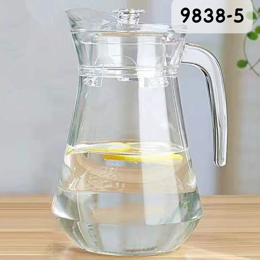 ابريق زجاج غطا بلاستيك
