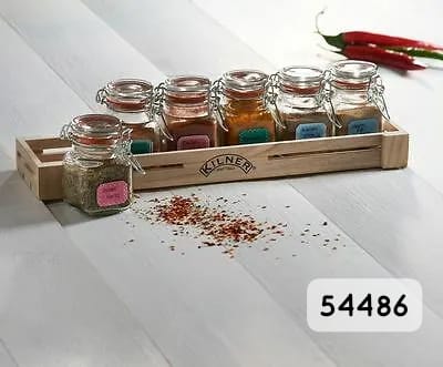 طقم بهارات 6X قاعدة خشب