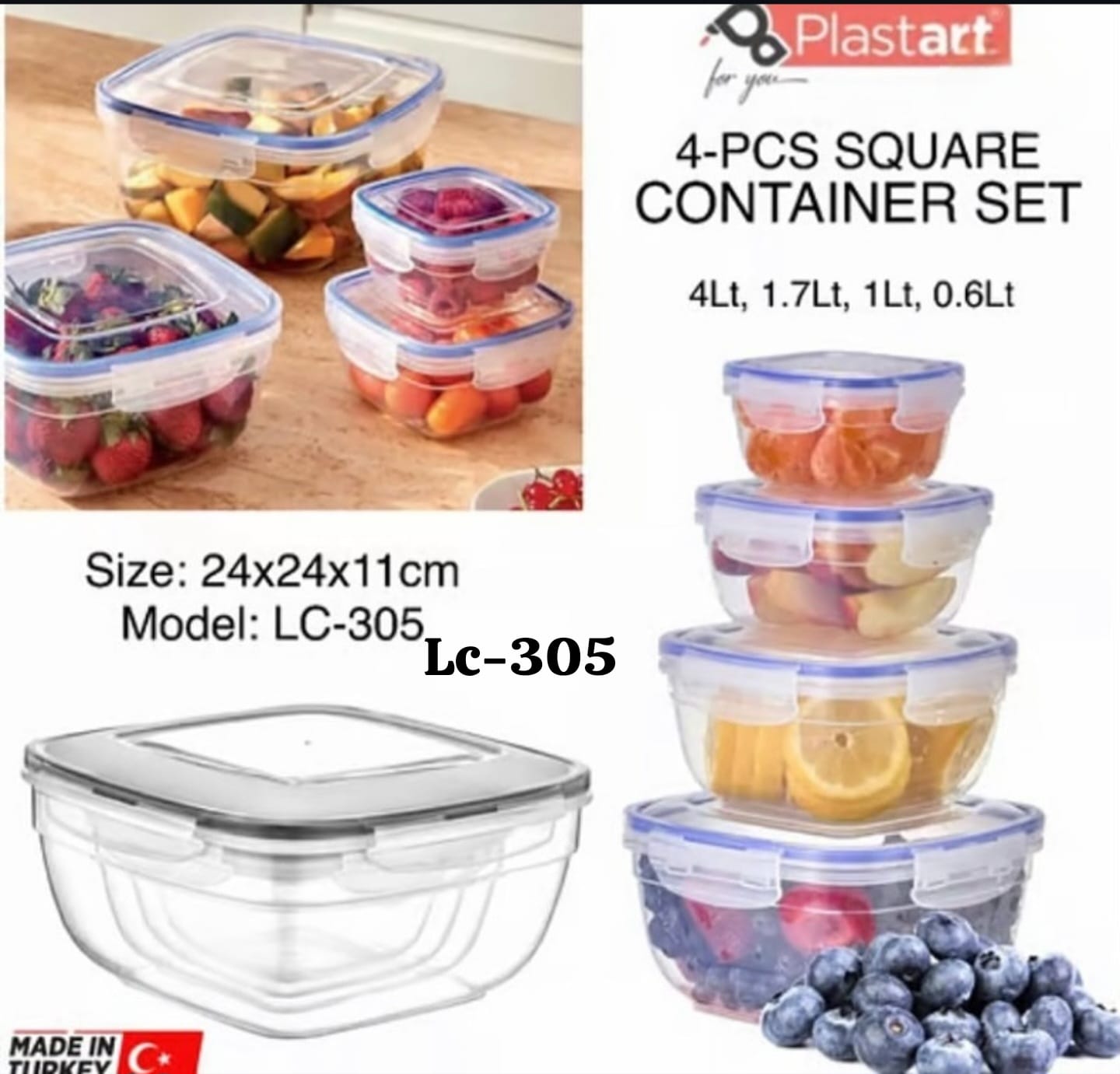 طقم تبروير plast art مربع 4 قطع