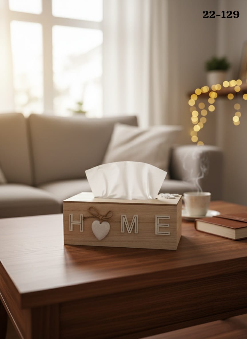 علبة محارم خشب home